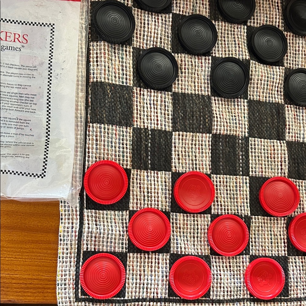 Unbranded Red and Black Checkers Game Set